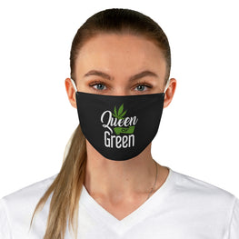 Queen of Green Fabric Face Mask
