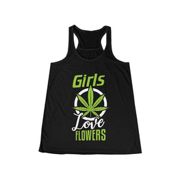 Girls Love Flowers Flowy Racerback Tank
