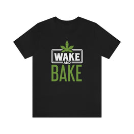Wake & Bake Jersey Short Sleeve Tee-Black