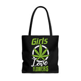 Girls Loves Flowers Tote Bag