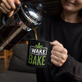 Wake & Bake 11oz Black Mug