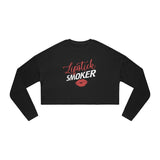 Lipstick Smoker Cropped Sweatshirt-Black